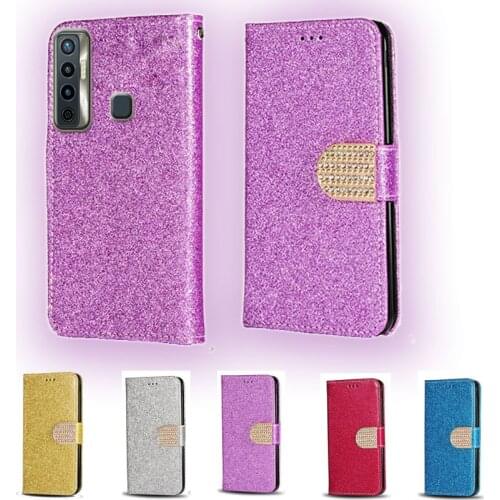 Luxury Glitter Diamond Flip Leather Wallet Phone Case For Tecno Camon 17 Phone cover with card slot