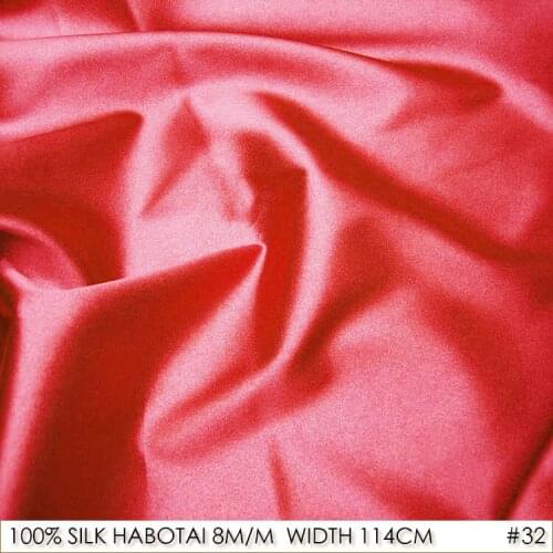 CISULI SILK HABOTAI 114cm width 8momme/100% Natural Silk Satin Fabric Batik Painting DIY Patchwork Fabric Tomato NO 32