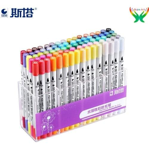 STA water-soluble marker 36/48 color hand-painted animation design marker soft double headed marker pen for student art supplies