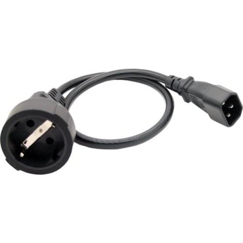 UPS PDU Power Extension Cord IEC 320 C14 Male To Schuko CEE7/4 European Female Adapter Power Cable 30cm PDU Cord