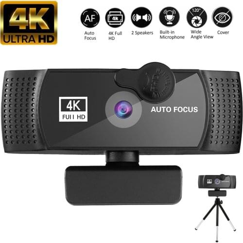 4K Full Hd 1080p Webcam with Microphone for Video Conference Webcam 2K 4K Auto Focus Webcam PC USB Connection Webcam
