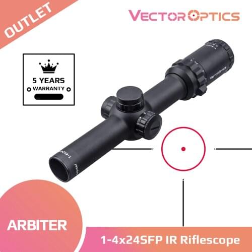 Vector Optics Arbiter 1-4x24 Hunting Riflescope Telescope Rifle Scope Center Red Dot Illumination w/ Mounts Tested .3006 AR15 AK