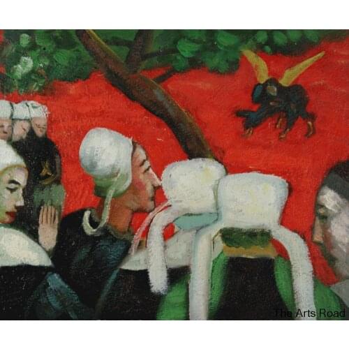 Vision After the Sermon; Jacob Wrestling with the Angel by Paul Gauguin Painting Rerpdocutions on Canvas Abstract Art