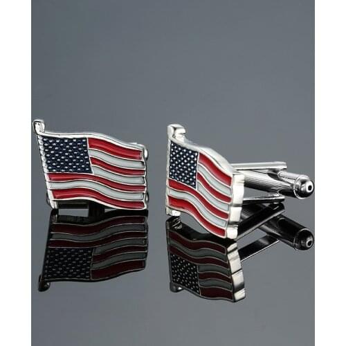 High quality mens Cufflinks new fashion jewelry American flag Cufflinks mens business suit shirt button pin gift