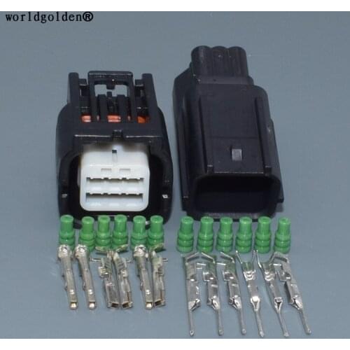 Worldgolden 6 pin 0.6 female and male sealed wiring case connector socket car auto connector plug 7282-2764-30 7283-2764-30