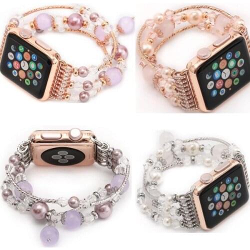 Women Agate Bracelet strap for Apple Watch Band Series 6 5 40mm 44mm for iwatch SE 4 3 2 1 pendant Strap 42mm 38mm