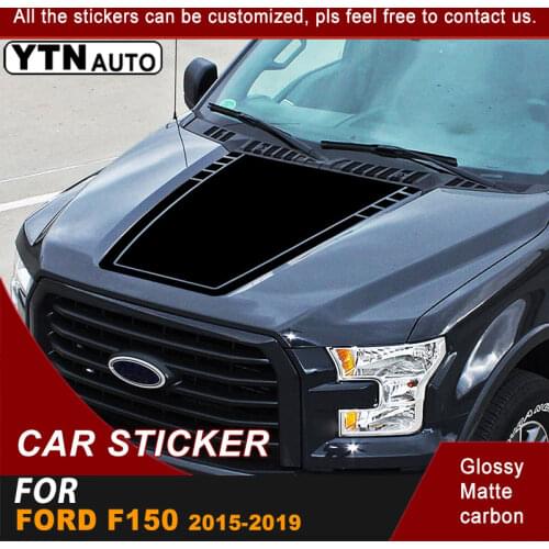 1 Pcs Hood Scoop Car Sticker Racing Stripe Graphic Vinyl Bonnet Car Decal Car Accessories For Ford F150 2015 2016 2017 2018 2019