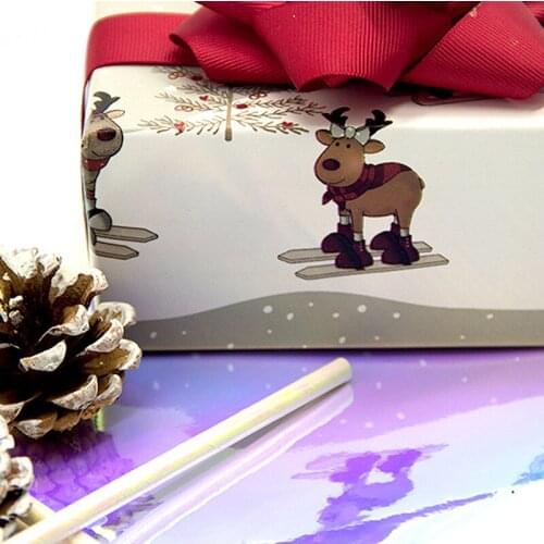 10pcs Cartoon Elk Print Gift Wrapping Papers Kraft Paper Birthday New Year Christmas Festival Gift Wrapping Papers 50x70cm