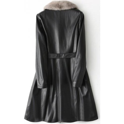 2020 Geniune Jacket Sheepskin Leather Mink Hair Collar Down Jackets Women Winter HQ12-YY1089B MF211