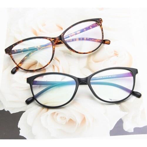 2021 Stylish Women Cat Eye Eyeglasses Frame Retro Plastic Transparent Oversized Glasses Student Clear Lens Myopia Eyewear Frames