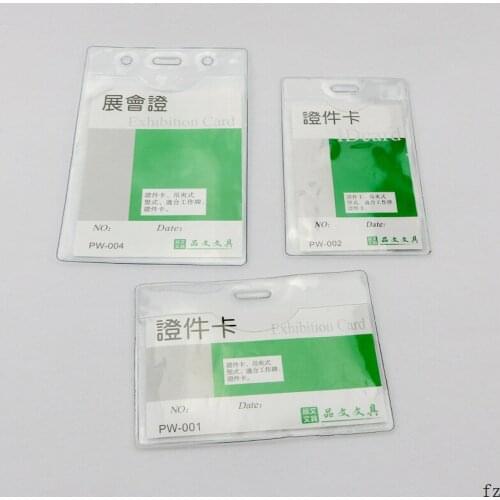 500 Pcs Clear ID Badge Holders Plastic Waterproof Name Card Case PVC Clear Card Storage Organizer