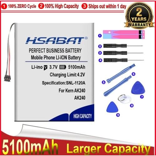 HSABAT 0 Cycle 5100mAh Battery for iRiver Astell & Kern AK240 Player 3-wire plug High Quality Replacement Accumulator