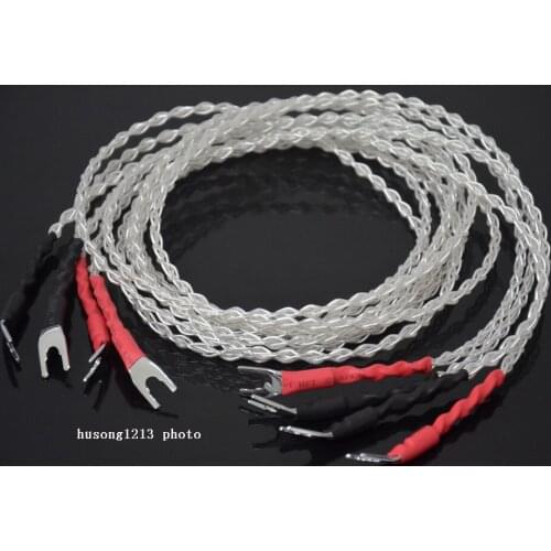 Free shipping single crystal copper silver-plated speaker cable