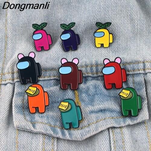BG447 Dongmanli Astronaut Game Jewelry Enamel Pins And Brooches Creative Metal Denim Hat Badges Gift For Friends Children