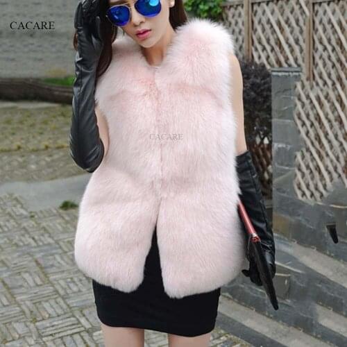 CACARE Faux Fur Coat Vest 2018 Autumn Winter Fluffy Long Fur Coat Fake Fur Jacket Shaggy Cardigan 4 Choices F0139