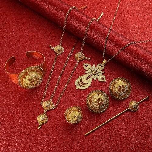 Ethiopian Jewelry Set Gold Color Eritrea Ethnic Style Habesha Jewelry Set