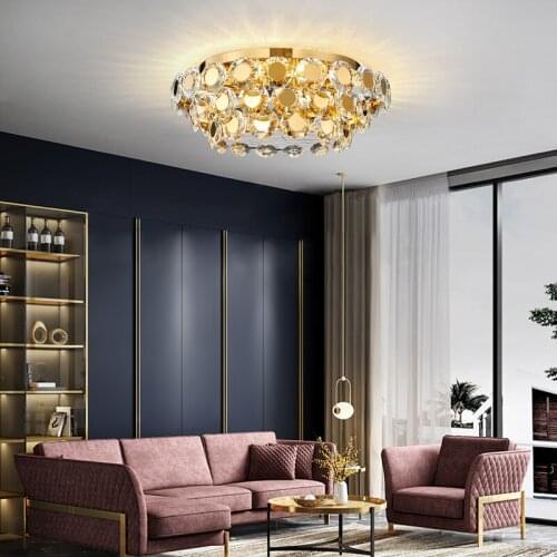 European and American lamps, living room lamps, crystal ceiling lamps, simple and generous home creative bedroom lamps
