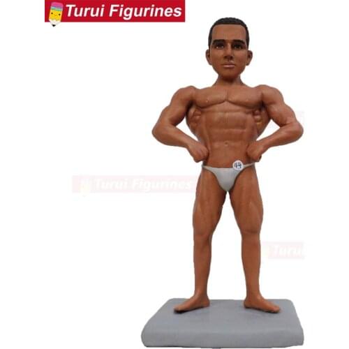 Cutomized body builder figurine art statue miniature dollhouse kits action figure handmade gift personalised unique sculpture de