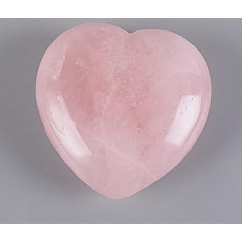 Figurines Miniatures Energy Healing Rose Quartz Heart-Shape Stone Decoration Feng Shui Stone Crystal Model Home Decor Gift