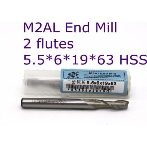 Router bit 10 pcs 5.5*6*19*63 of 2 Flute HSS M2AL End Mill Diameter 1mm CNC milling machine tools mills cutter