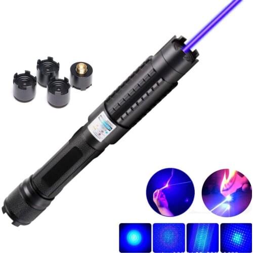 Burning Most Powerful Laser pointer Torch 450nm 10000m Focusable Blue Laser Pointers Flashlight burn match candle lit cigarette