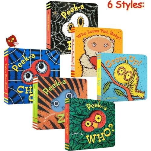 English Peek-a Choo-Choo Guess Who I Am with Hole Board Book Toy Picture Book Classroom Montessori educational Gifts for Kids