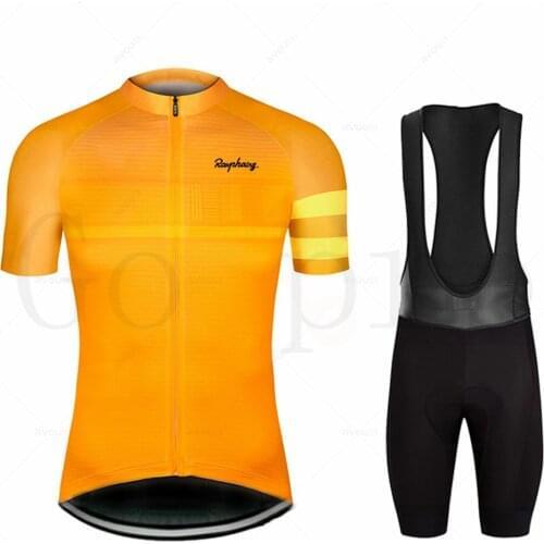 Raphaing Team Cycling Set Mens Short-sleeved Bike Clothes Mtb Clothing Triathlon Uniform Jersey Maillot Ciclismo Hombre Verano