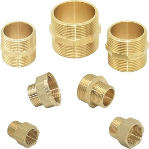 Brass Male To 1/2" 3/4" Female Threaded Connector 1/1.2/1.5/2 Inch Reducing Pipe Extension Connector Copper For Bathroom Kitchen