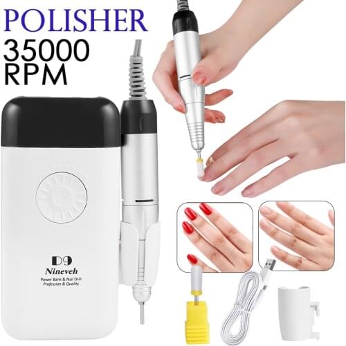 35000RPM Nail Drill Machine Rechargeable Electric Nail File Apparatus For Nail Unloading Manicure With Ceramic Nail Drill Bits
