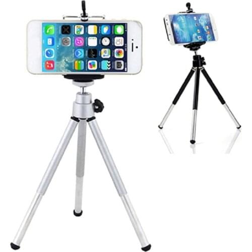 Mini 360 degree Rotatable Stand Tripod Mount + Phone Holder For iPhone Samsung HTC for All Mobile Phone Universal Phone Holder