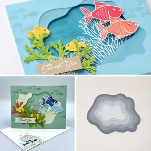 LAYERING DIORAMA Irregular Clear Metal Cutting Dies Scrapbook Decoration Stencil Embossing Template DIY Greeting Card Handmade