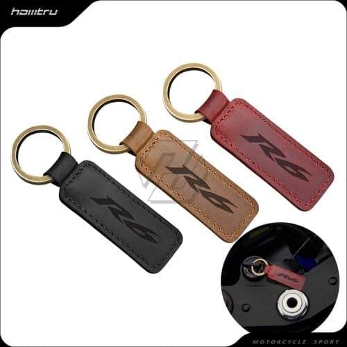 Motorcycle Cowhide Keychain Key Ring Case for Yamaha YZF-R6 R6 Models