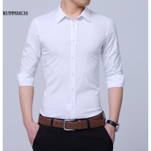Mens Long-Sleeved Casual Shirt Front Chest Pocket Regular-Fit Button-Collar Summer Work Shirt