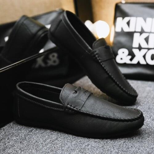 Men Loafers Shoes Man 2021 Fashion Comfy Slip-on Drive Moccasins Footwear Male Brand Leather Boat Shoes Men Casual Shoes