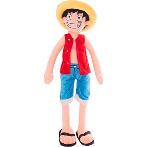 85cm 120cm High One Piece Luffy Soft Cotton Pillow Suffed Plush Doll Toy