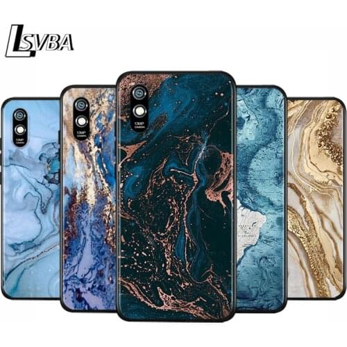 Anti-Fall Soft Black Cover Vintage Marble Style For Xiaomi Redmi 10X 5G 9C 9A 9 K20 8A 8 7A 7 S2 6A 6 Matte Phone Case