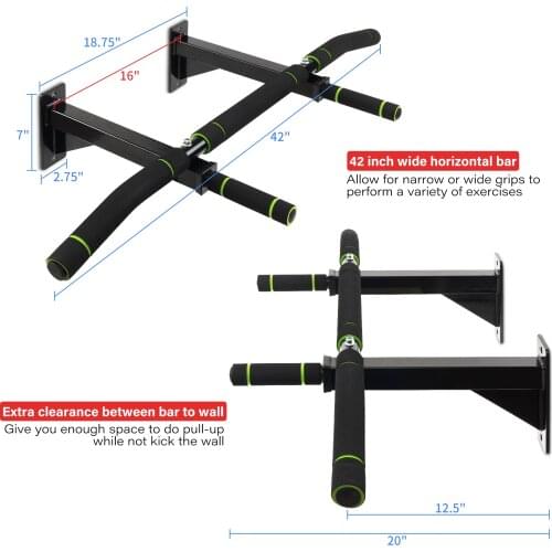 Wall Mounted Pull Up Bar Fit Training Fitness Heavy Duty for Chin Up Bar Home Gym Sport Workout Wall Horizontal Bar