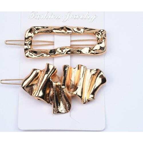ZA New PUNK Style waterdrop Gold Hair Clips Set for Women Handmade Barrette Headpiece Jewelry Wedding Hair Clips