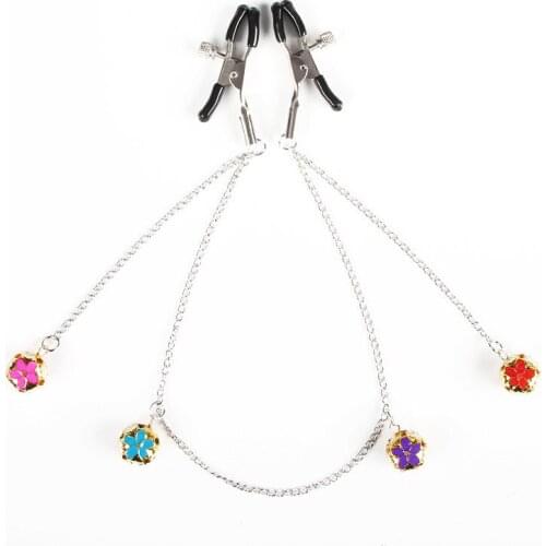 New Adjustable Torture Play Clamps Chain Metal Nipple Clips Breast Bondage Restraints Accessories Fetish Sex Toy
