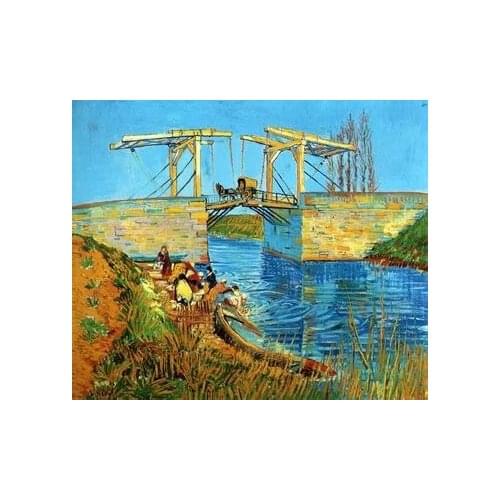 Oneroom Suspension Bridge scenery Van Gogh Handmade Needlework Embroidery DIY DMC Cross Stitch Kit Crafts 14CT Unprinted