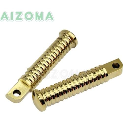 CNC Brass Rough Crafts Footpegs Foot Rest Pedals 10mm Mount For Harley Softail Touring Dyna XL48 Custom Motorcycle Footrests