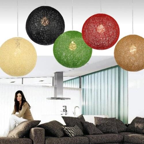 Hanging lights bedroom Simple Rattan Ball lamp Natural handmade twine vines ball pendant lighting for restaurants