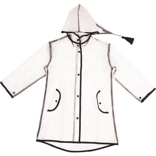 Portable Hooded Kids Raincoat Clear Jacket Rain Coat Durable Lightweight Rain Wear for Girls Boys Children S M L XL XXL
