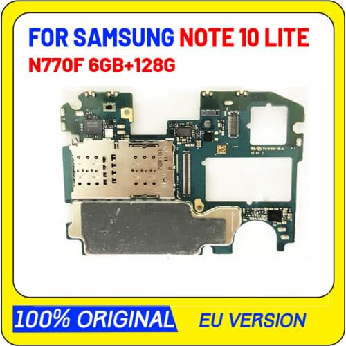 128GB Unlocked For Samsung Galaxy Note 10 LITE N770F Motherboard EU Version Original MainLogic Board With Full Chips 6GB RAM
