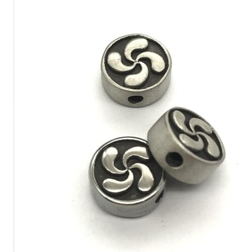 Retro 2mm Pinwheel Bead 316l Stainless Steel Small Hole beads Charms for DIY Beaded Bracelets Jewelry Making