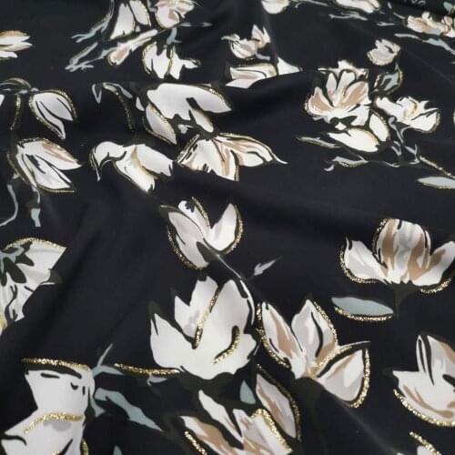 Bling Fabric Dress Flower Stretchy Chiffon Textile Tilda Craft Skirt Cloth Fabric Craft DIY Sewing Material 1 Yard