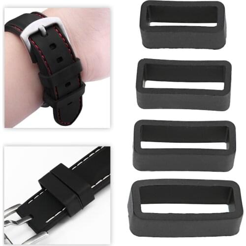 4pcs Black Silicone Watchbands Buckles High Quality Replacement Watch Belt Safety Buckle Wristwatch Accessory for watch