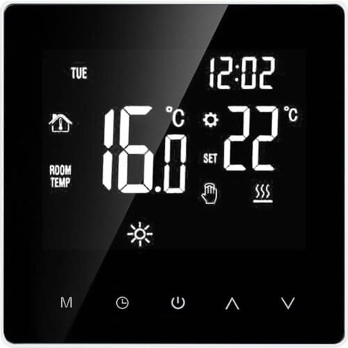 LCD Display Touch Screen Week Programmable Electric Floor Heating Thermostat for Home School Office Hotel