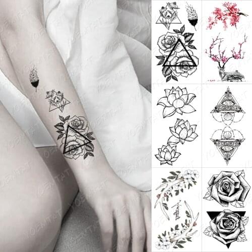 New Waterproof Temporary Tattoo sticker old school rose pattern tattoo Water Transfer tattoo flash tattoo
