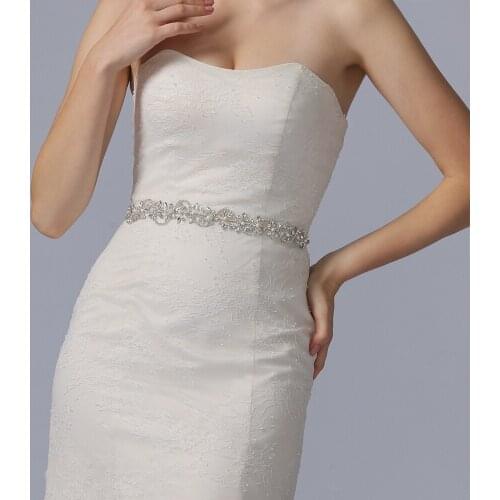 ZMSH266 Luxury Sliver Crystal Wedding Accessories Belt Flowers for Dresses Womens Belts Fashion Female Belt with Rhinestones